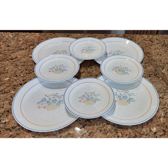 Corelle Country Cornflower (Set Of 12 Pieces) 1988-1993, Made In USA - Picture 10 of 16